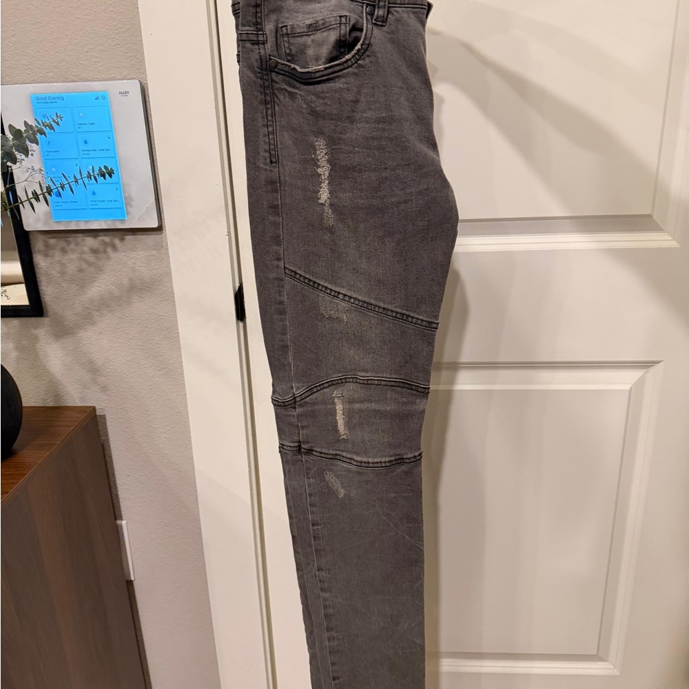 Cotton On Men's Distressed Charcoal Skinny Jeans
